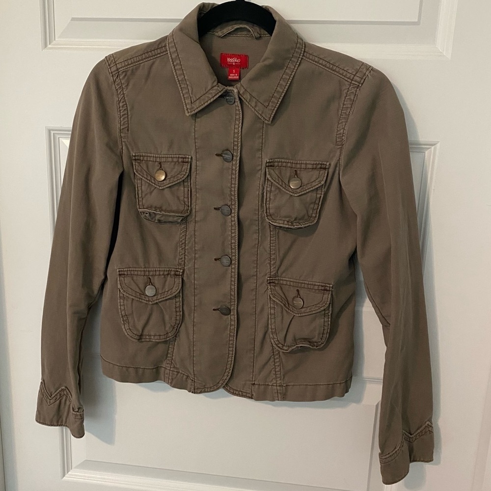 Vintage Massimo Utility Jacket Size Small S Army Olive Green - Picture 2 of 6